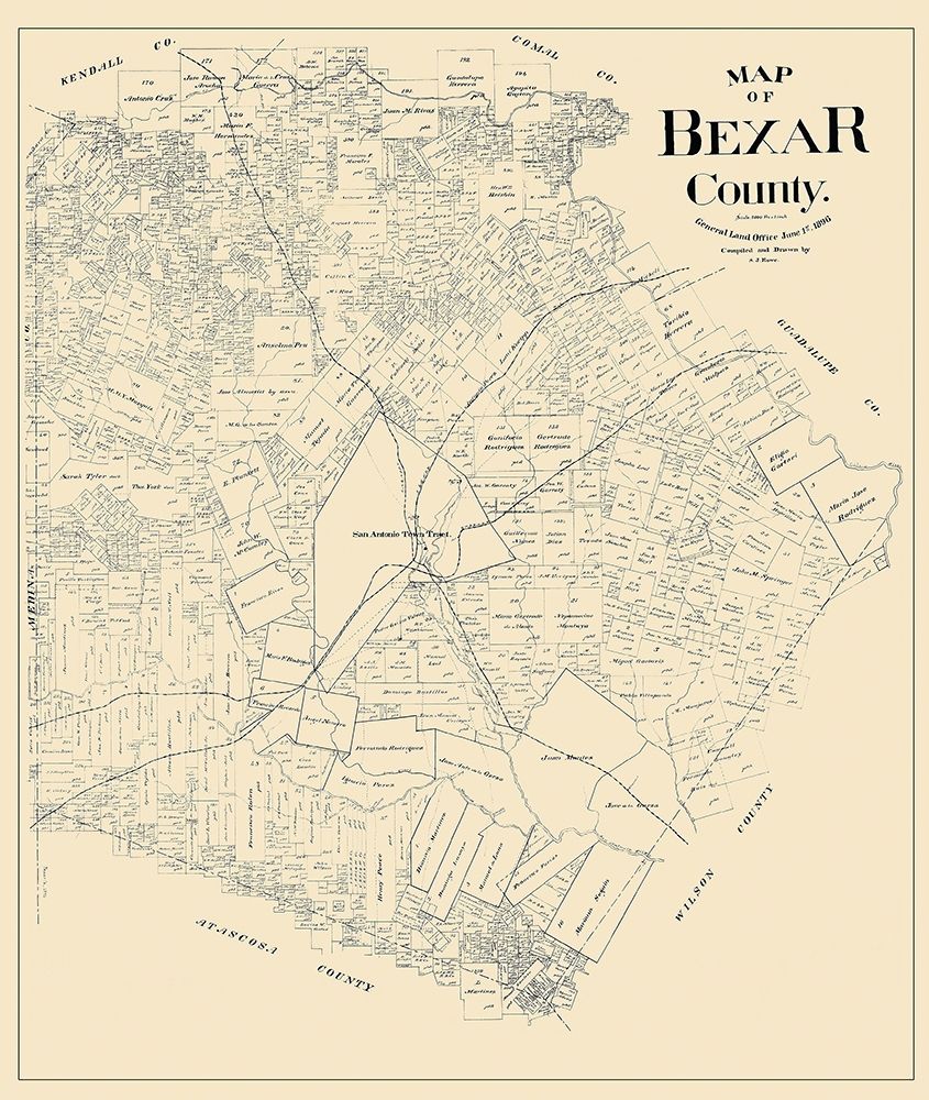 Bexar Texas Landowner - Rowe 1896