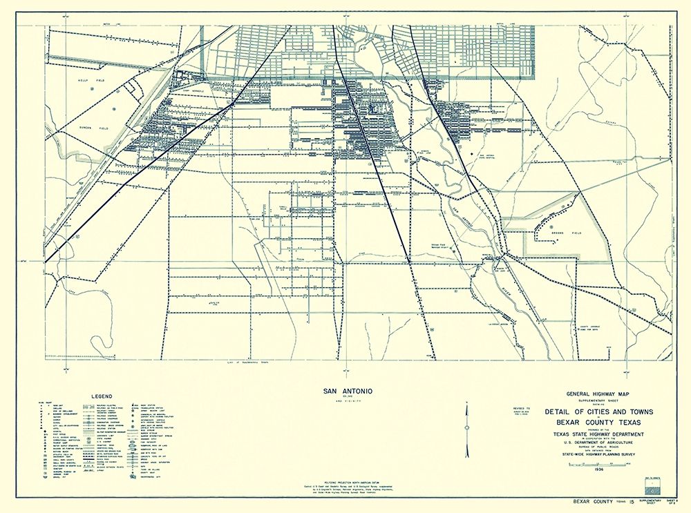 Bexar Texas Highway - Highway Dept 1936