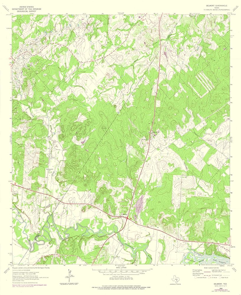 Belmont Texas Quad - USGS 1964