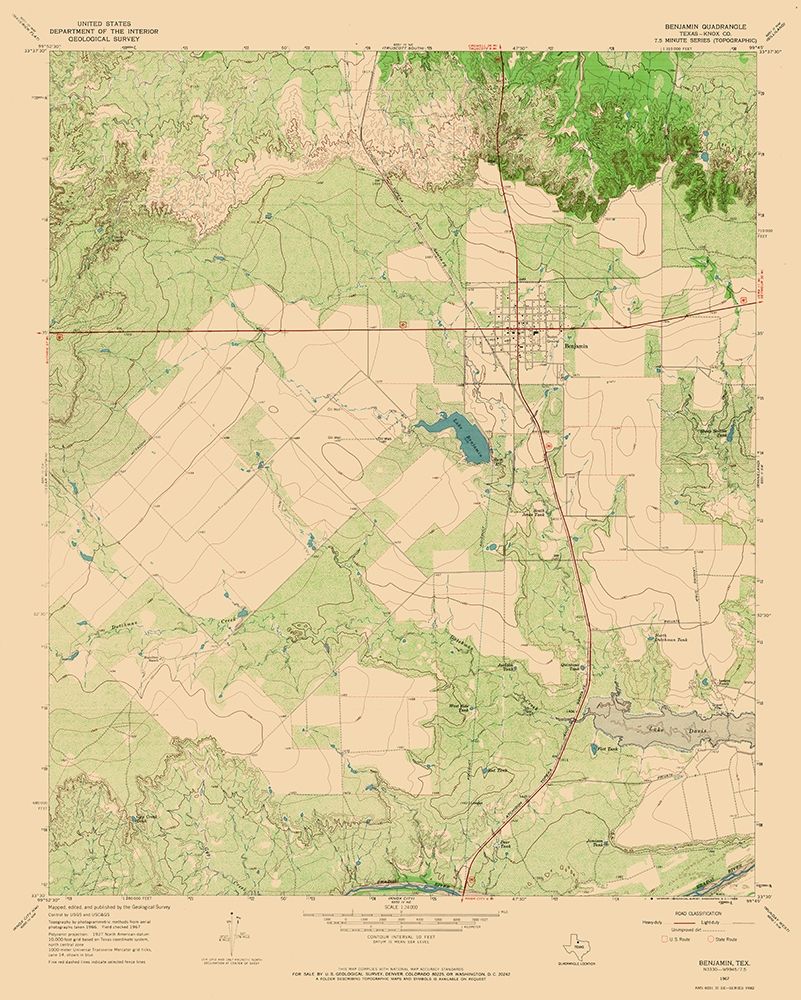 Benjamin Texas Quad - USGS 1967