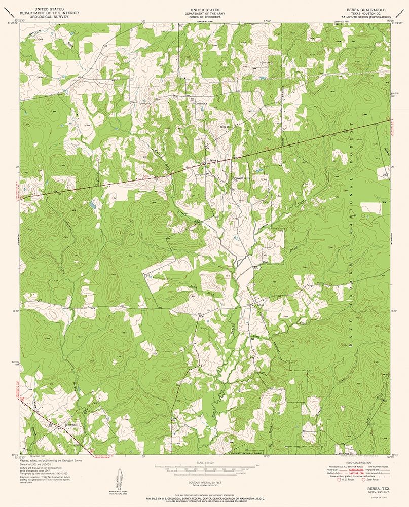 Berea Texas Quad - USGS 1951