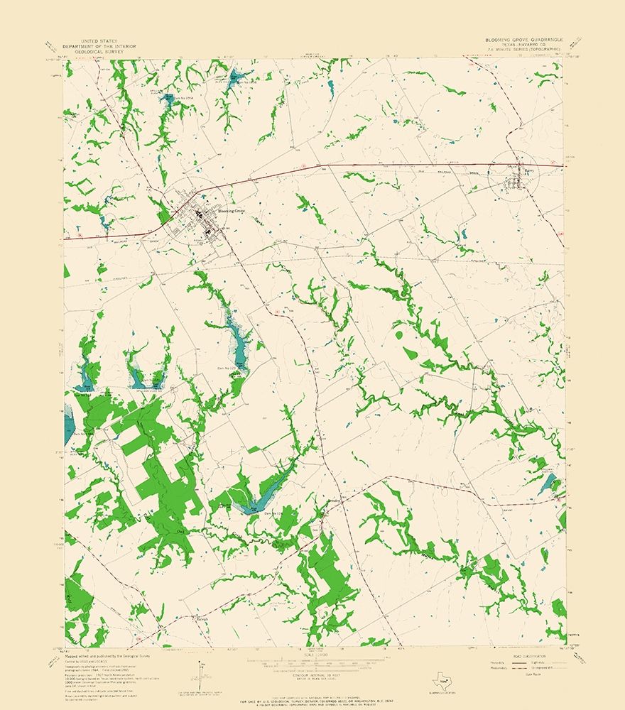 Blooming Grove Texas Quad - USGS 1965