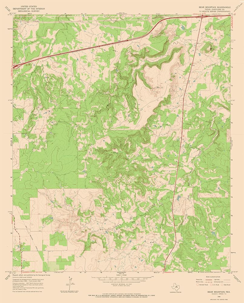 Bear Mountain Texas Quad - USGS 1966