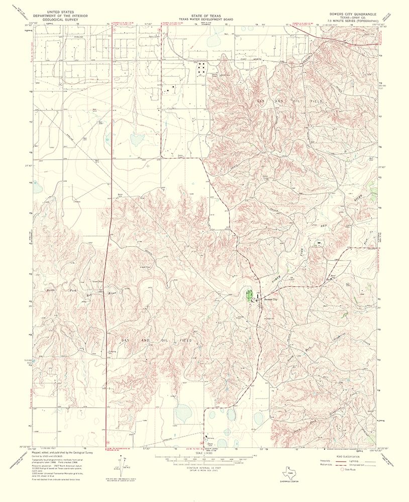Bowers City Texas Quad - USGS 1970