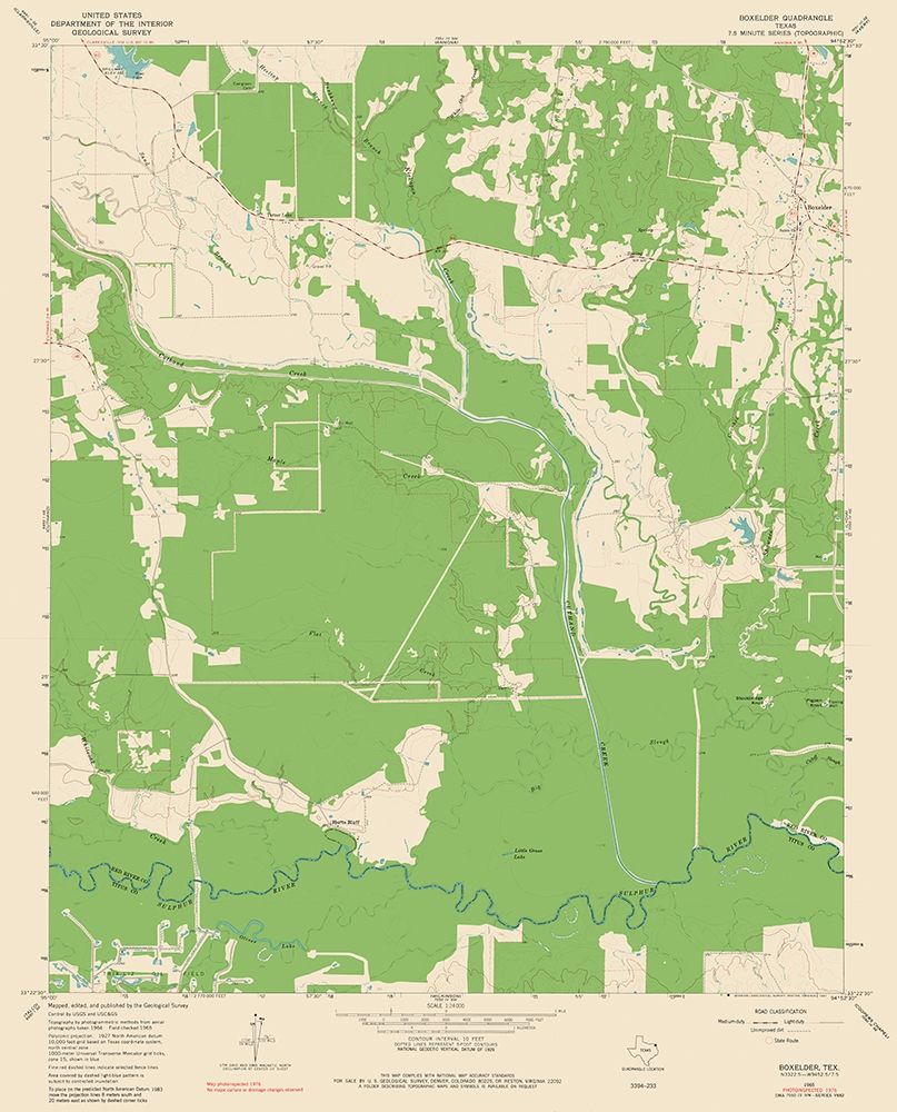 Boxelder Texas Quad - USGS 1965