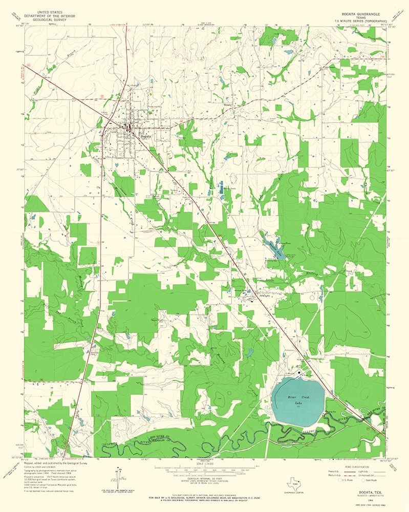 Bogata Texas Quad - USGS 1964
