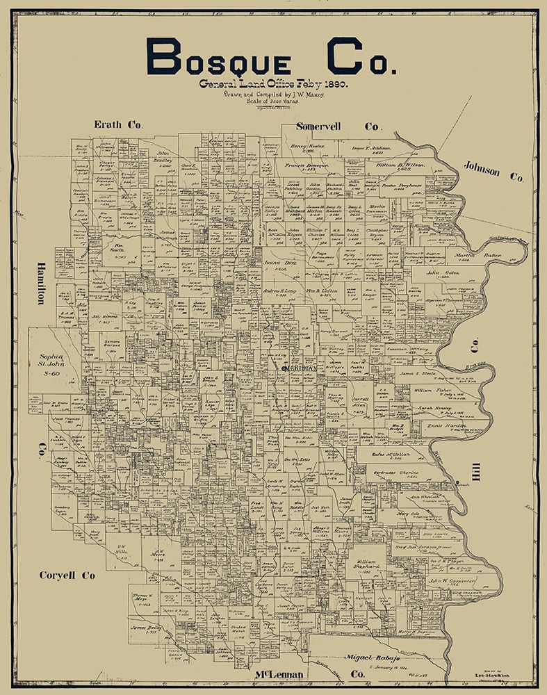 Bosque County Texas - Maxcy 1890
