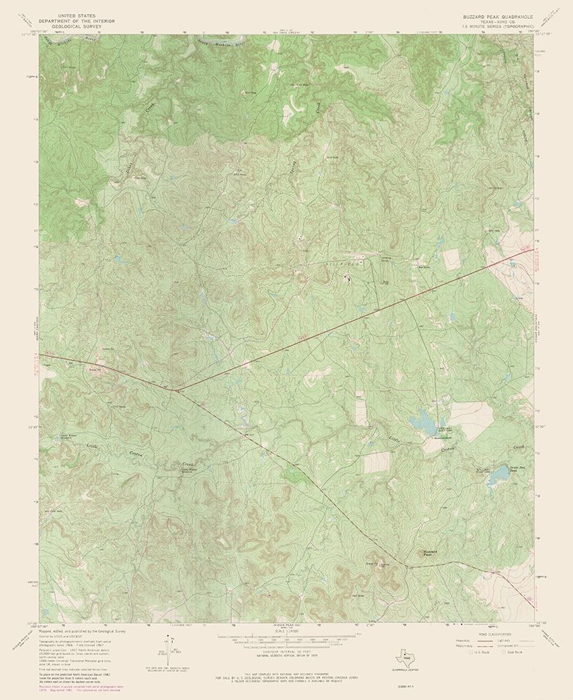 Buzzard Peak Texas Quad - USGS 1967