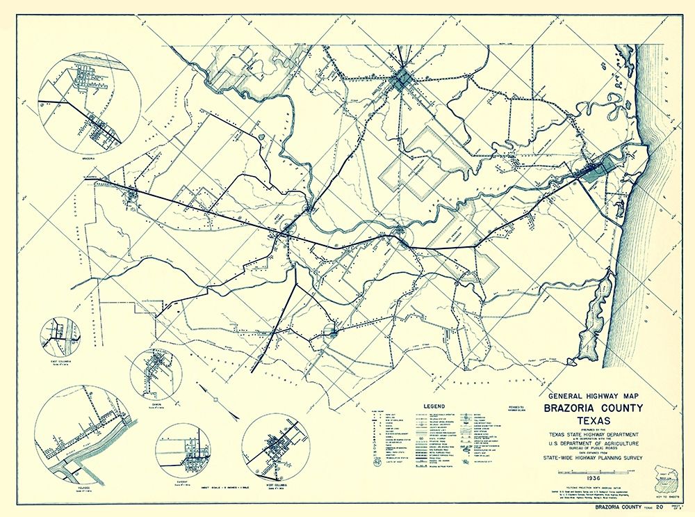 Brazoria Texas Highway - Highway Dept 1936