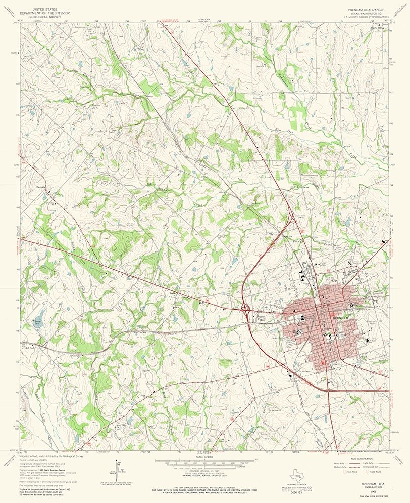 Brenham Texas Quad - USGS 1963