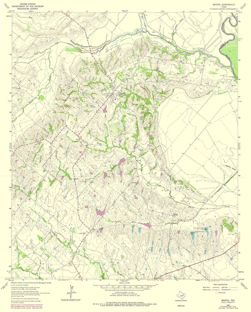 Bristol Texas Quad - USGS 1962