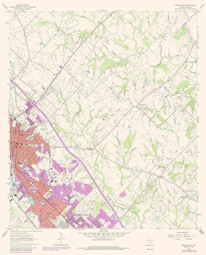 East Bryan Texas Quad - USGS 1962