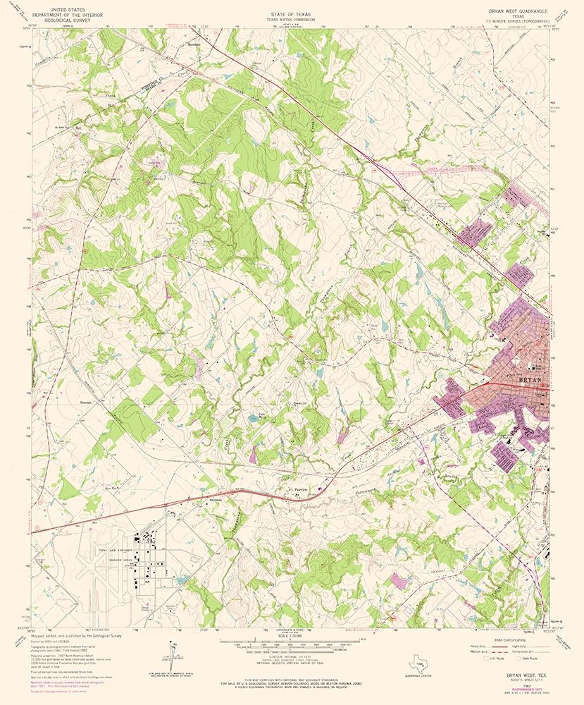 West Bryan Texas Quad - USGS 1962