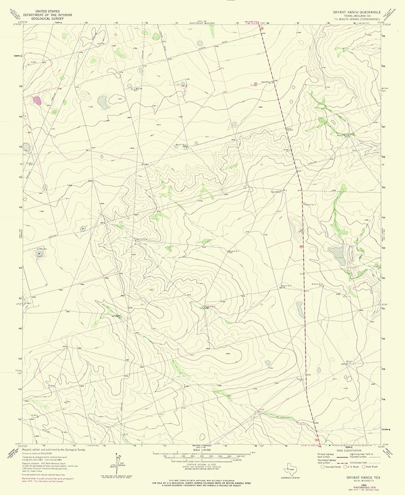 Bryant Ranch Texas Quad - USGS 1964