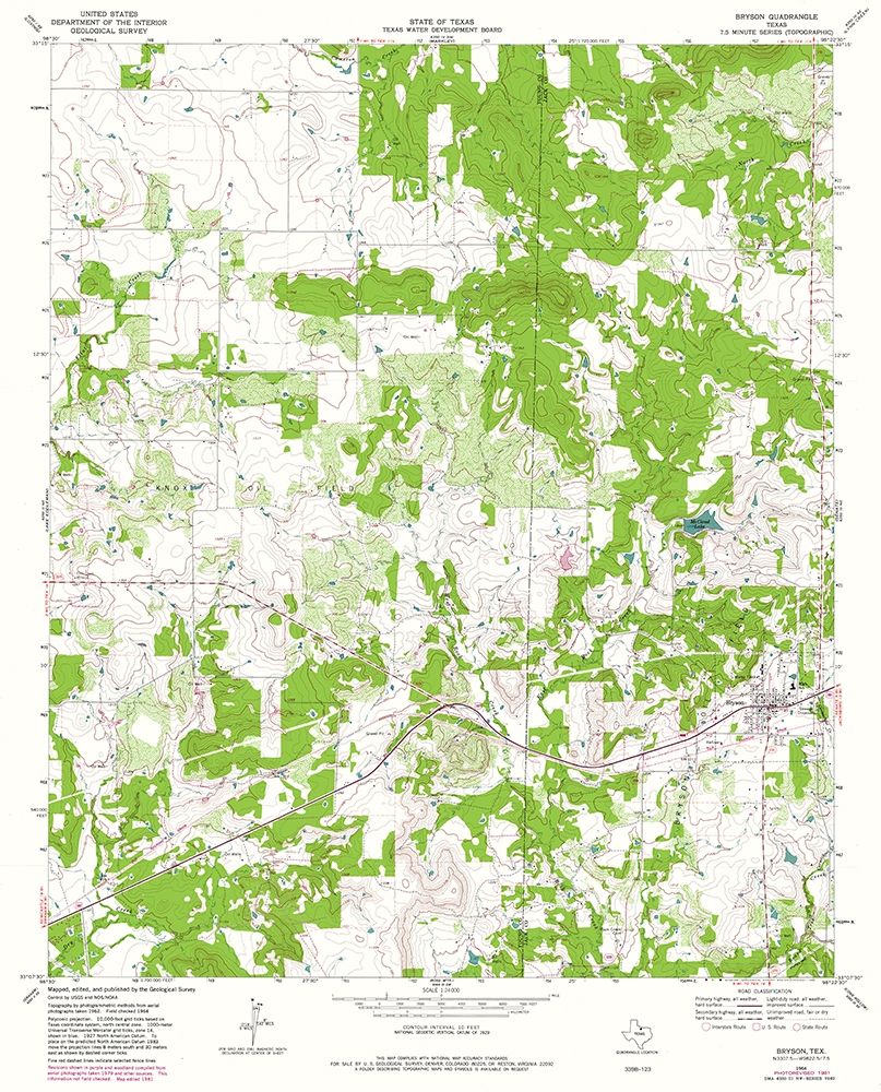 Bryson Texas Quad - USGS 1964