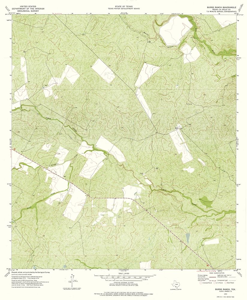 Burns Ranch Texas Quad - USGS 1974