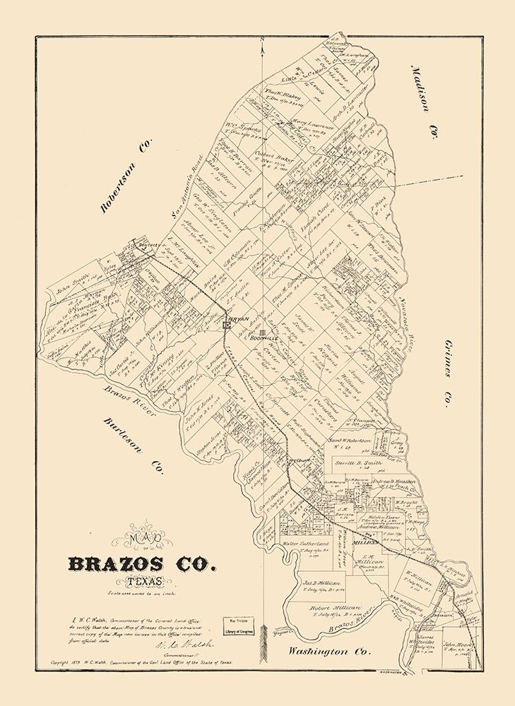 Brazos County Texas - Walsh 1879