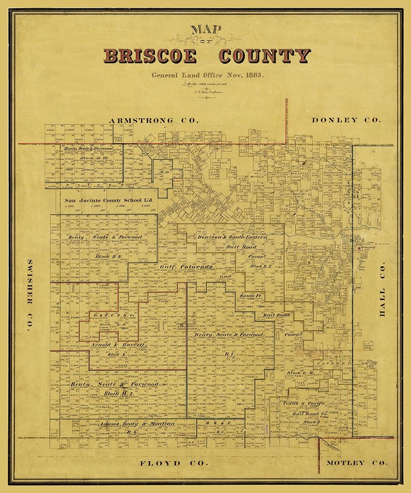 Briscoe County Texas - Blau 1885