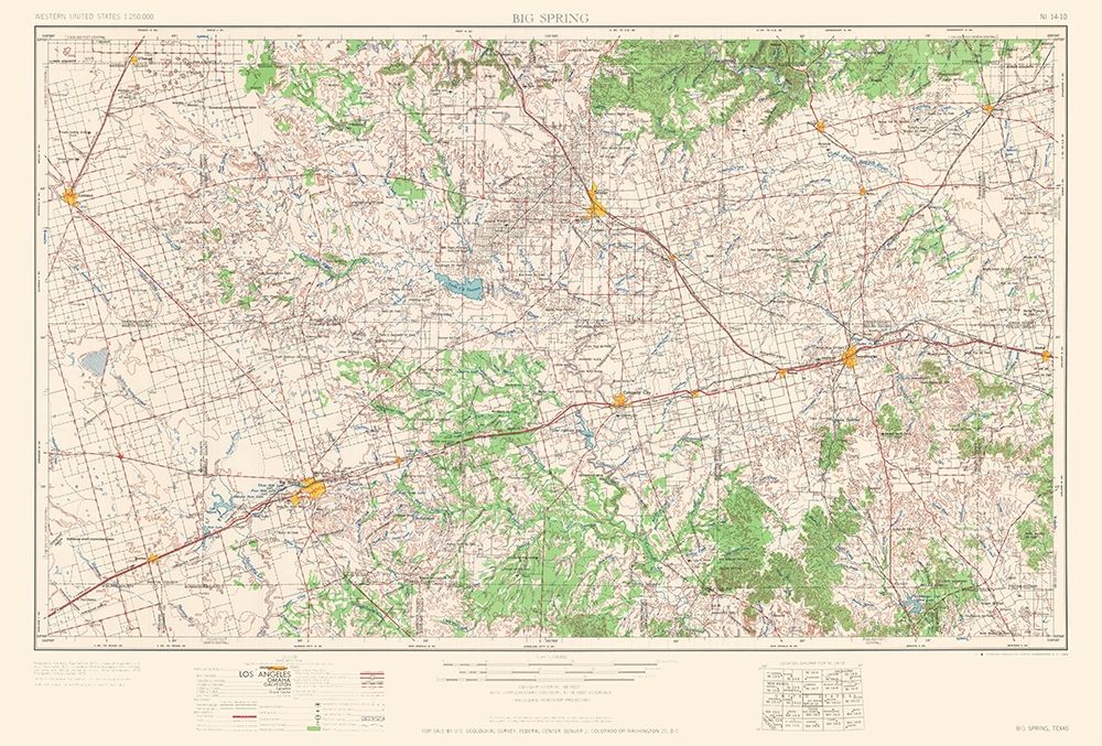 Big Spring Howard County Texas Quad - USGS 1954