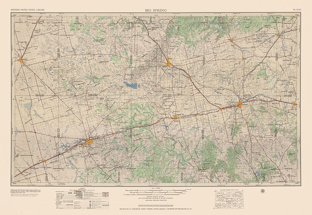 Big Spring Texas Quad - USGS 1954