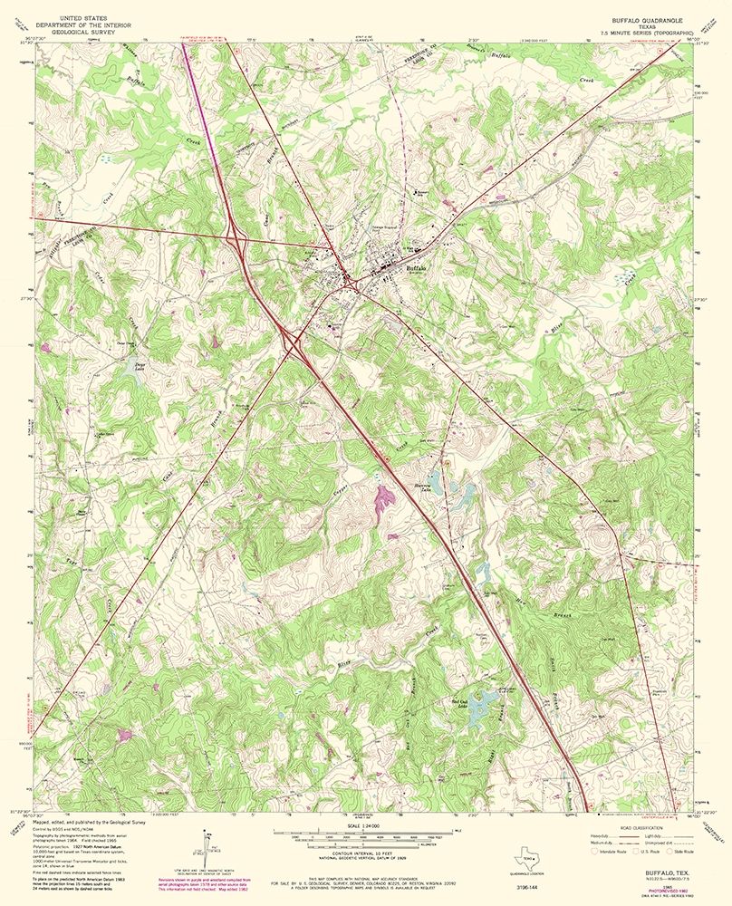 Buffalo Texas Quad - USGS 1965