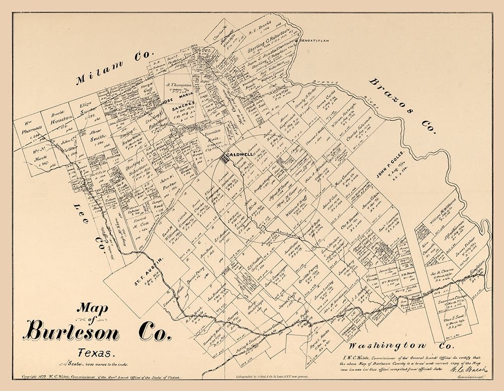 Burleson County Texas - Walsh 1879
