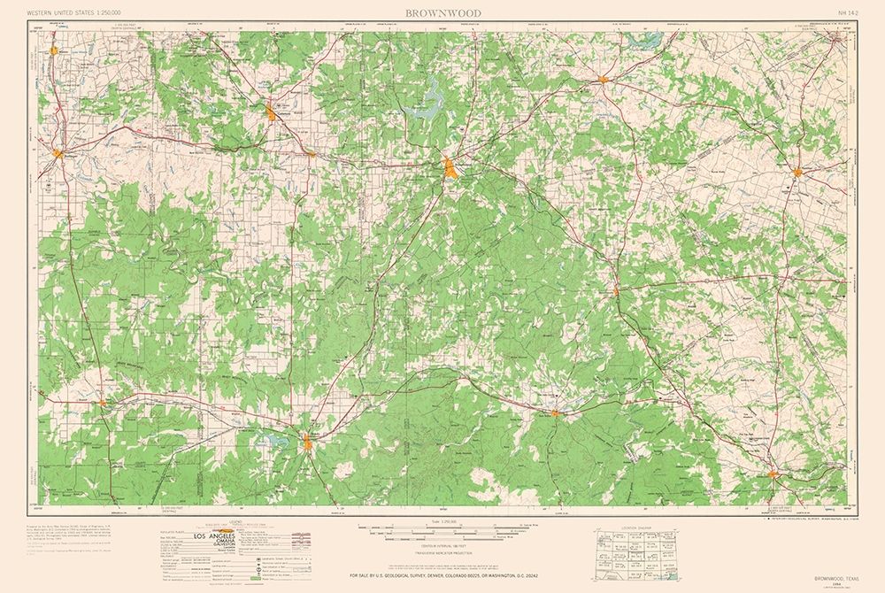 Brownwood Texas Quad - USGS 1964