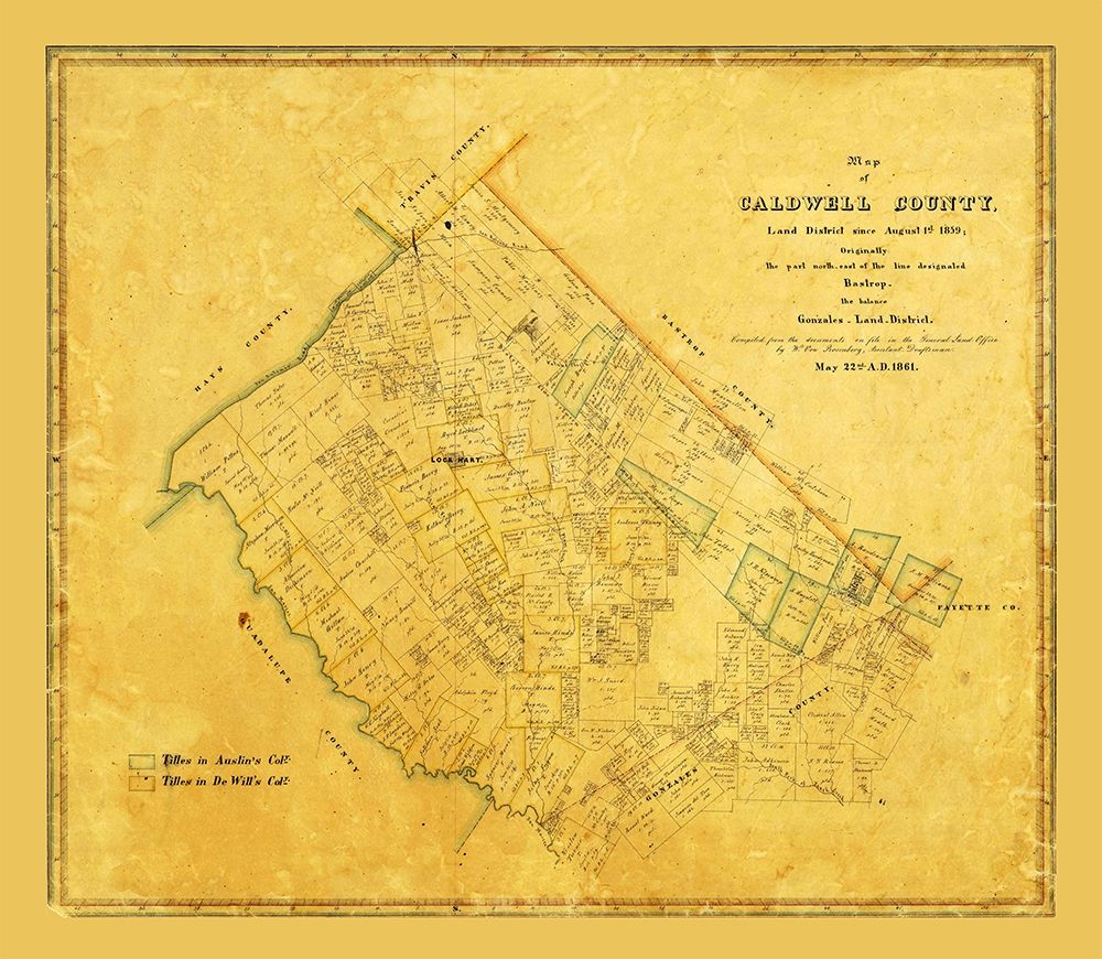 Caldwell County Texas - Rosenberg 1861