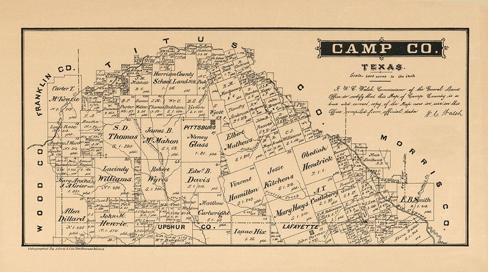 Camp County Texas - Walsh 1879