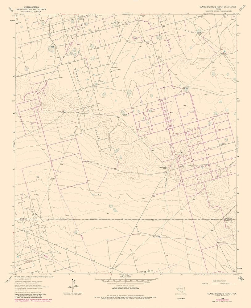 Clark Brothers Ranch Texas Quad - USGS 1981