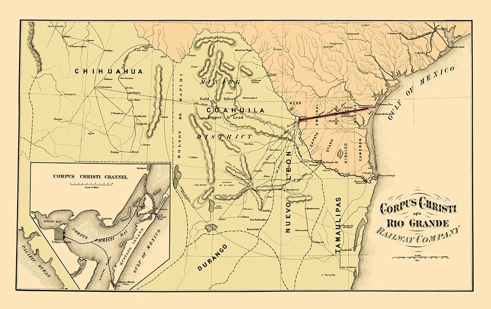 Corpus Christi and Rio Grande Railway 1874