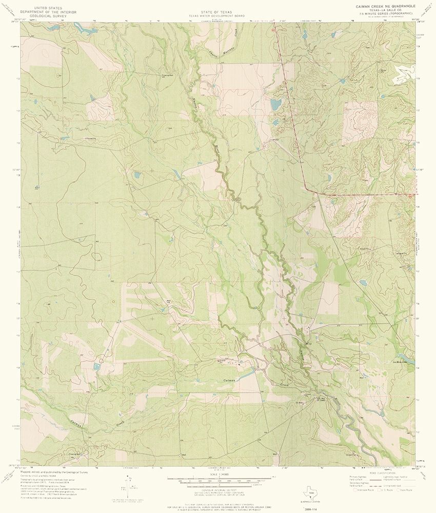 Caiman Creek NE Texas Quad - USGS 1974