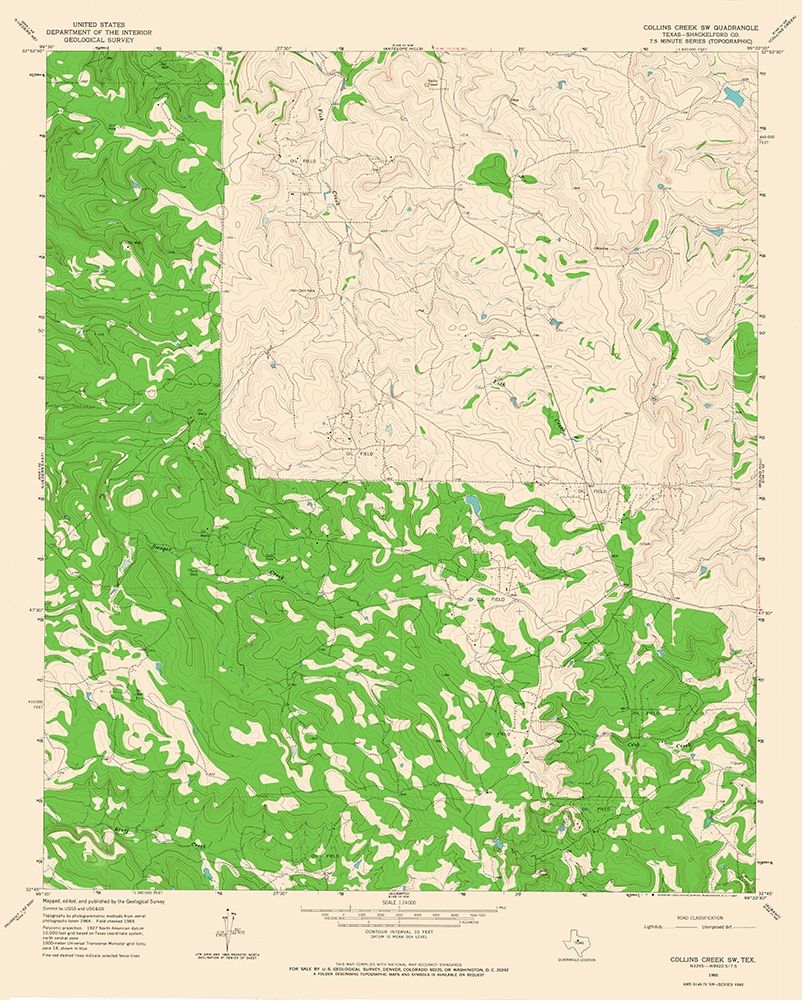 Collins Creek SW Texas Quad - USGS 1965