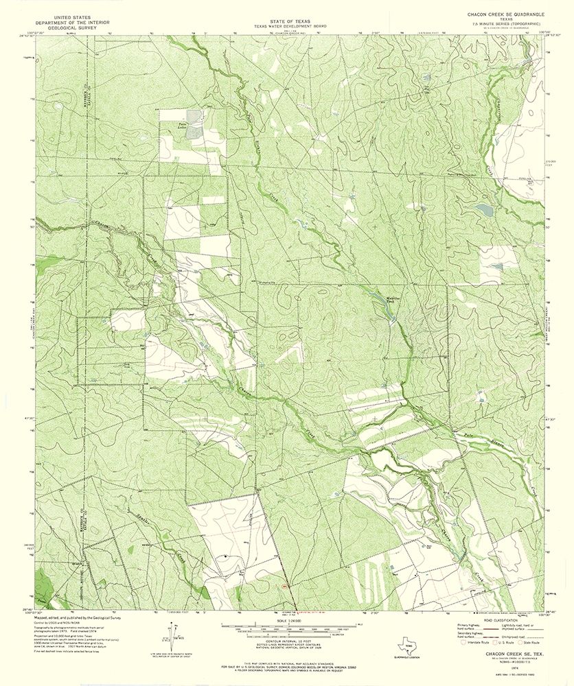 Chacon Creek SE Texas Quad - USGS 1974