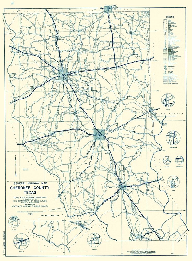 Cherokee Texas Highway - Highway Dept 1936