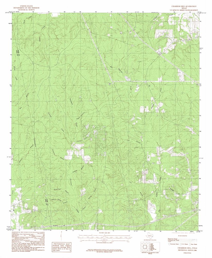 Chambliss Hill Teaxs Quad - USGS 1984