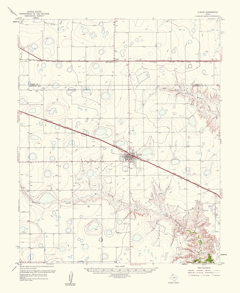 Claude Texas Quad - USGS 1961