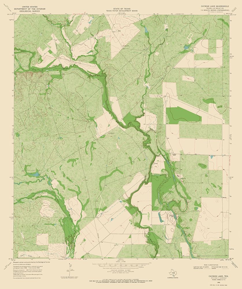 Cayman Lake Texas Quad - USGS 1969