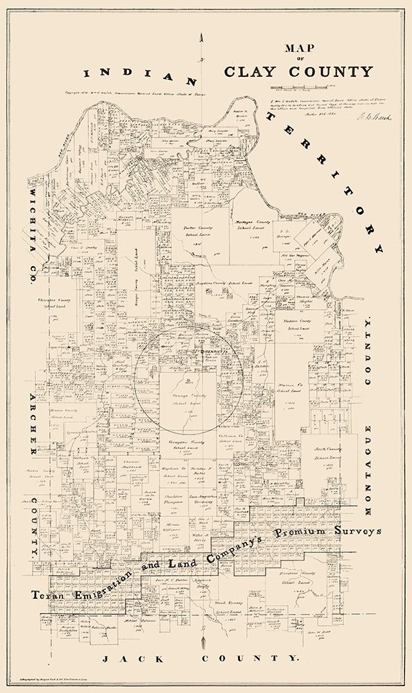Clay County Texas - Walsh 1880