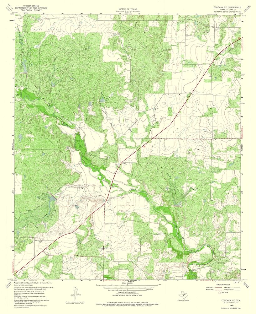 Coleman NE Texas Quad - USGS 1960
