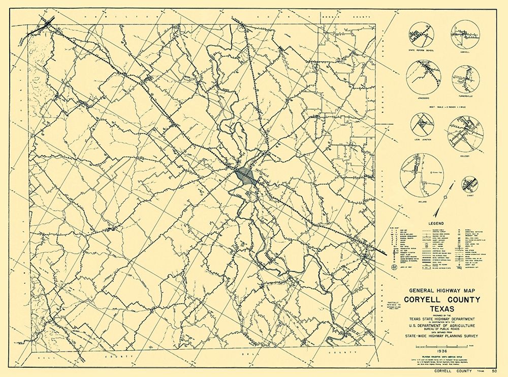 Coryell Texas Highway - Highway Dept 1936
