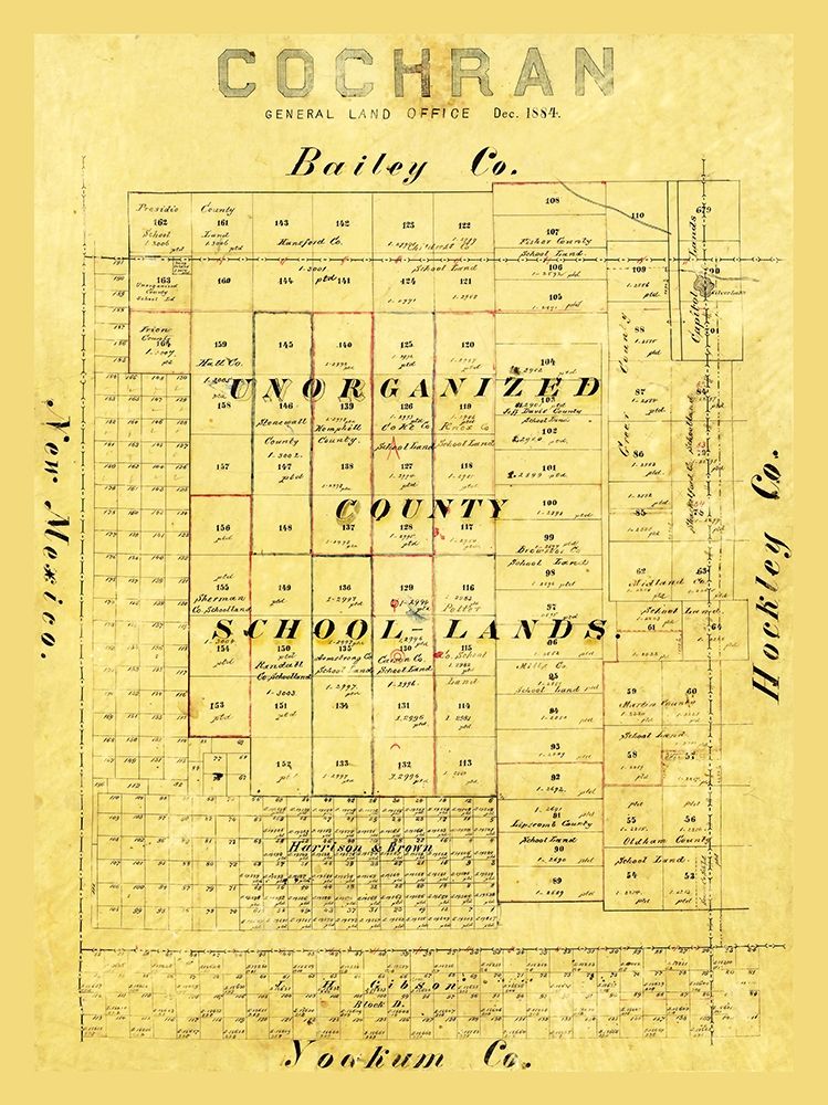 Cochran County Texas - 1884