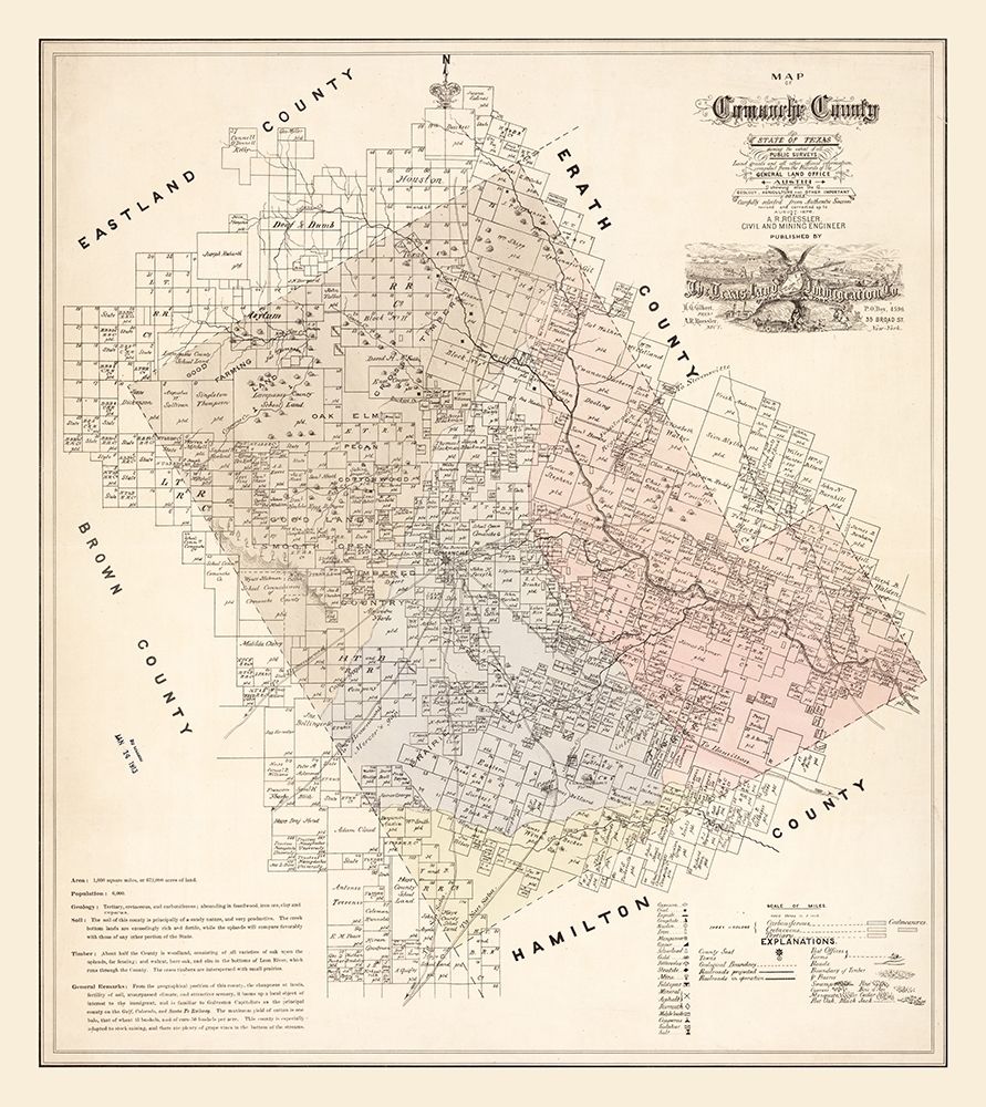 Comanche County Texas - Roessler 1876