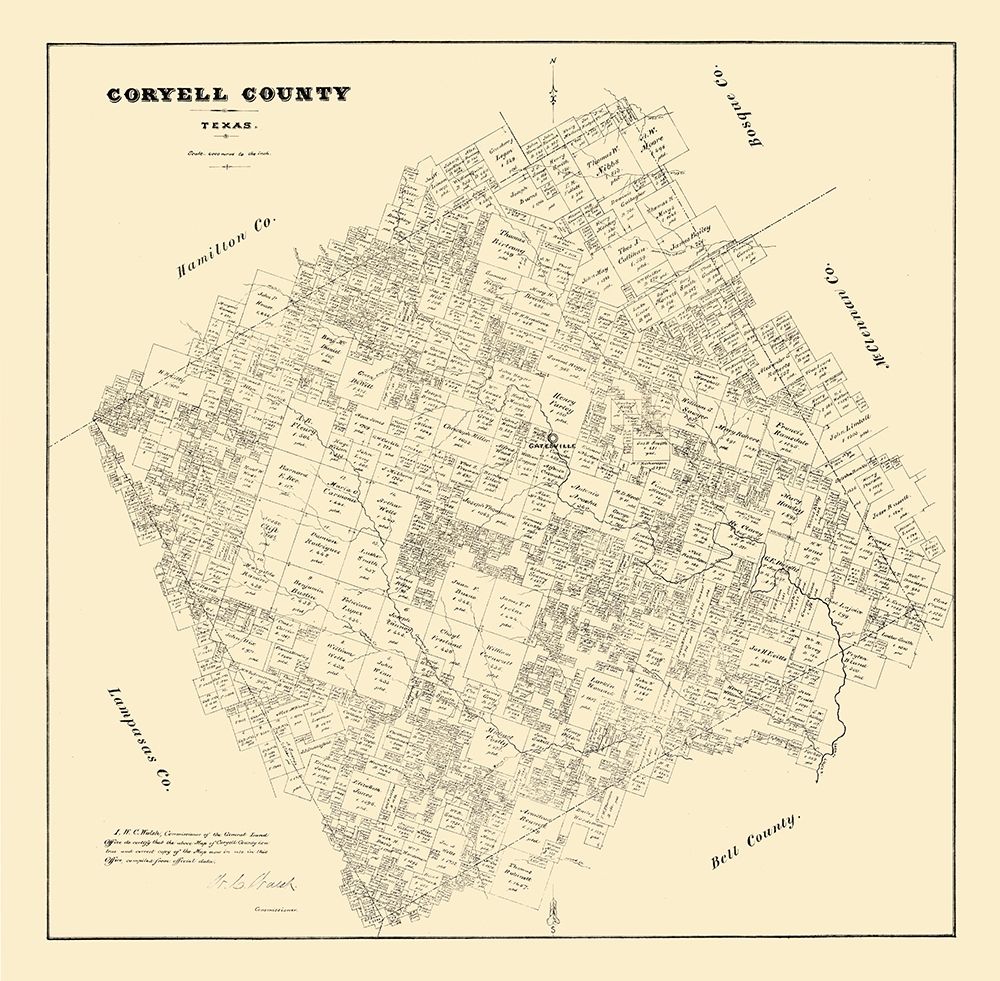 Coryell County Texas - Walsh 1879