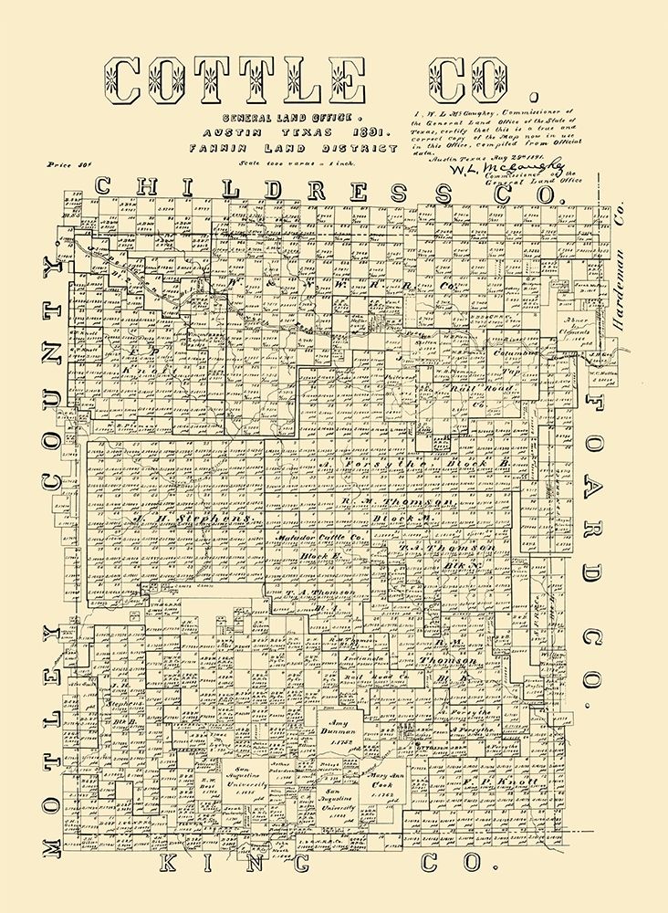 Cottle County Texas - McGaughey 1891