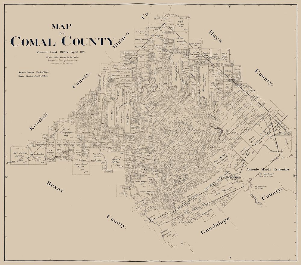 Comal County Texas - Pressler 1897