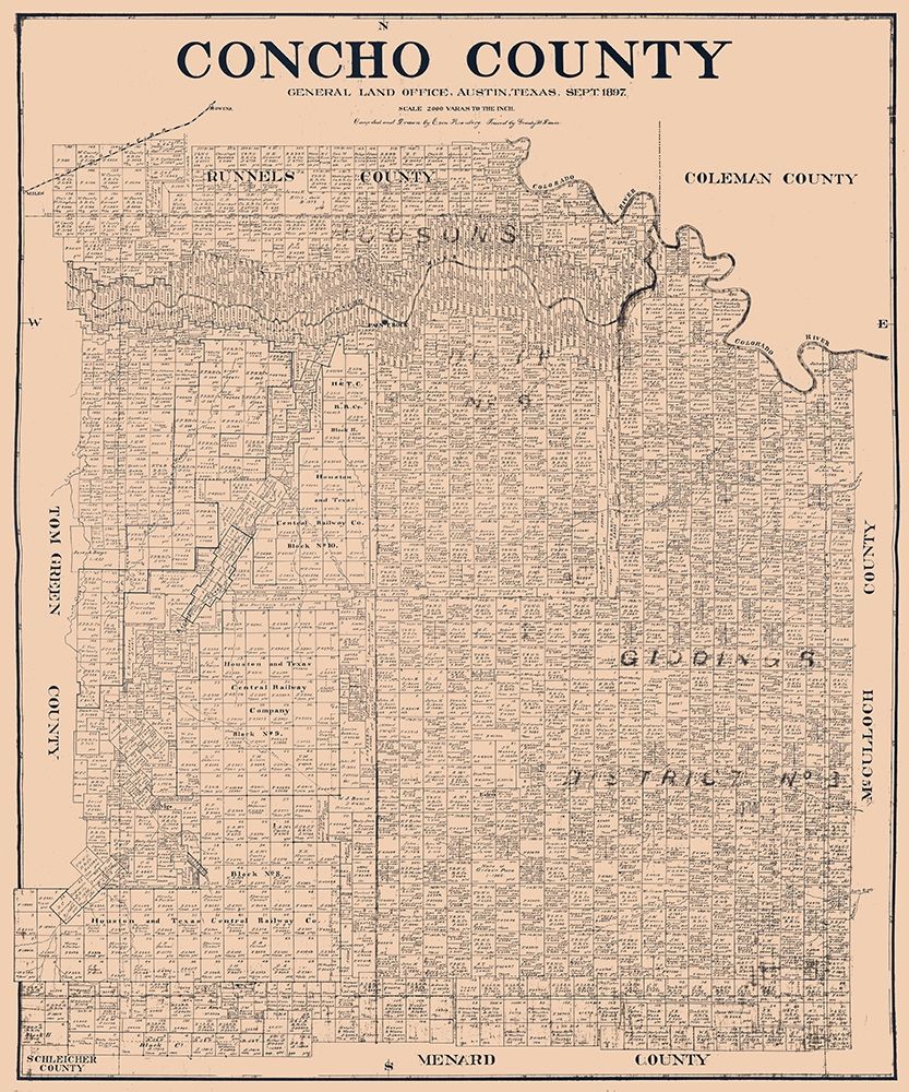 Concho County Texas - Rosenberg 1897