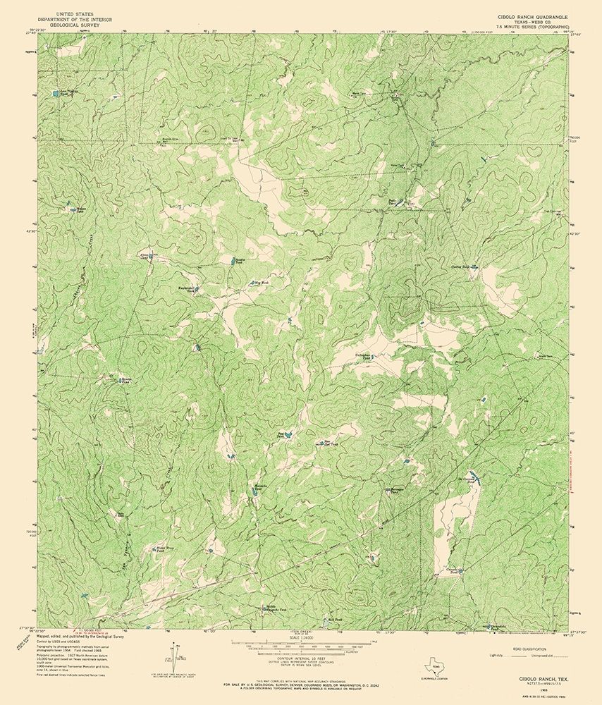 Cibolo Ranch Texas Quad - USGS 1965