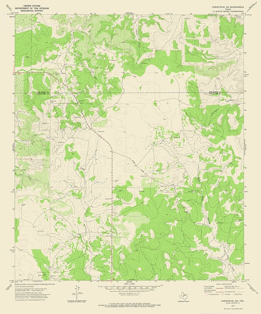 Christoval SE Texas Quad - USGS 1972