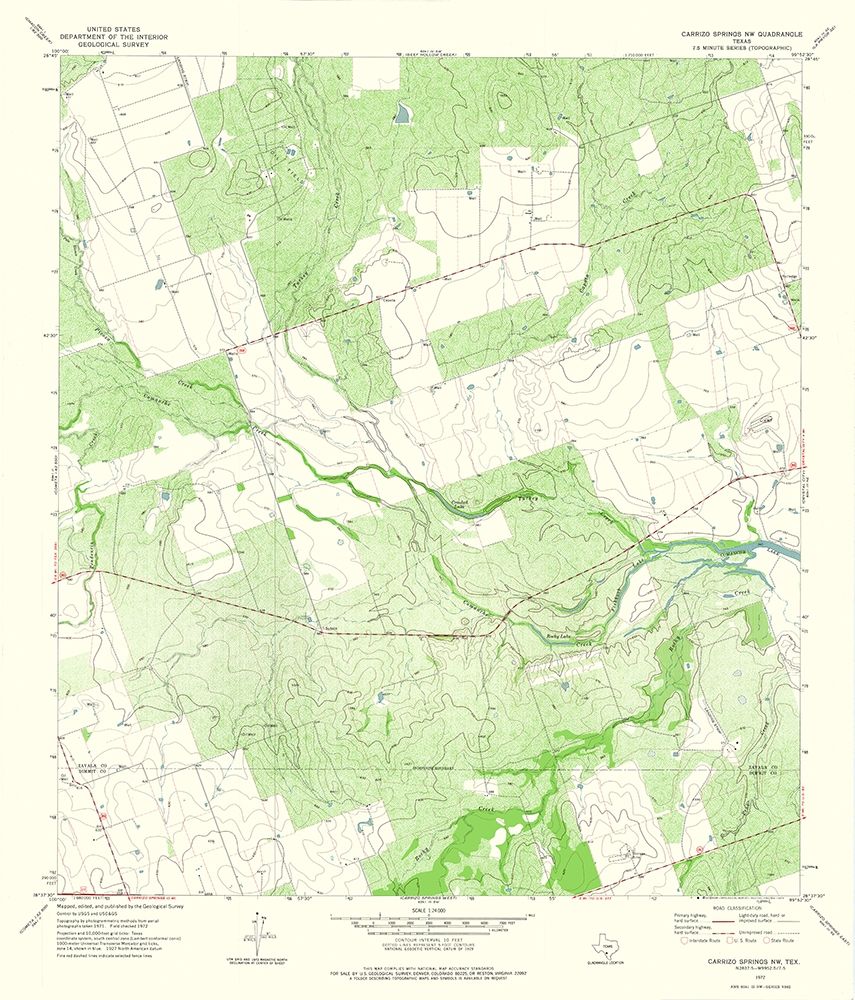 Carrizo Springs NW Texas Quad - USGS 1972